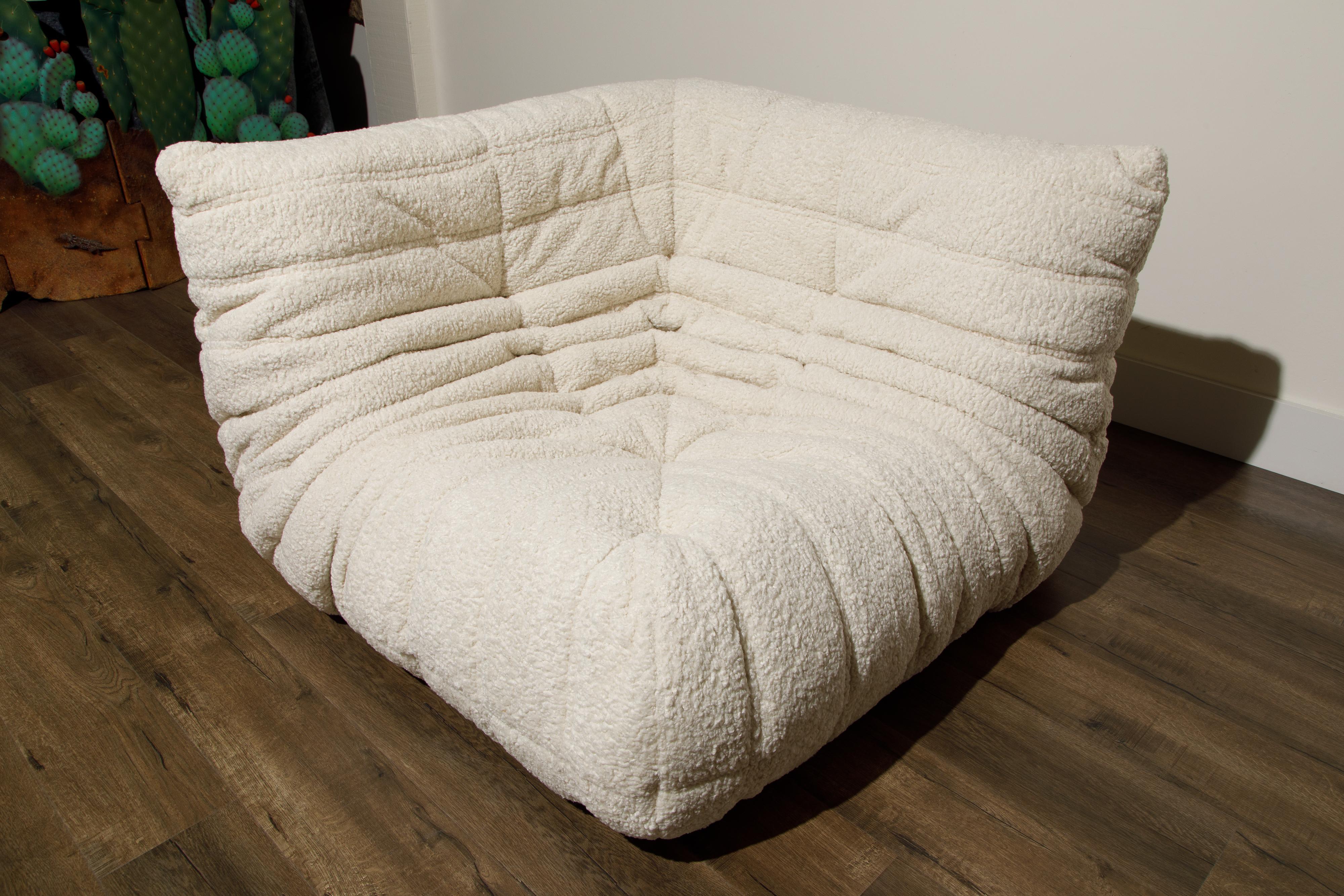 Bouclé 'Togo' Sectional Sofa by Michel Ducaroy for Ligne Roset, Signed 7