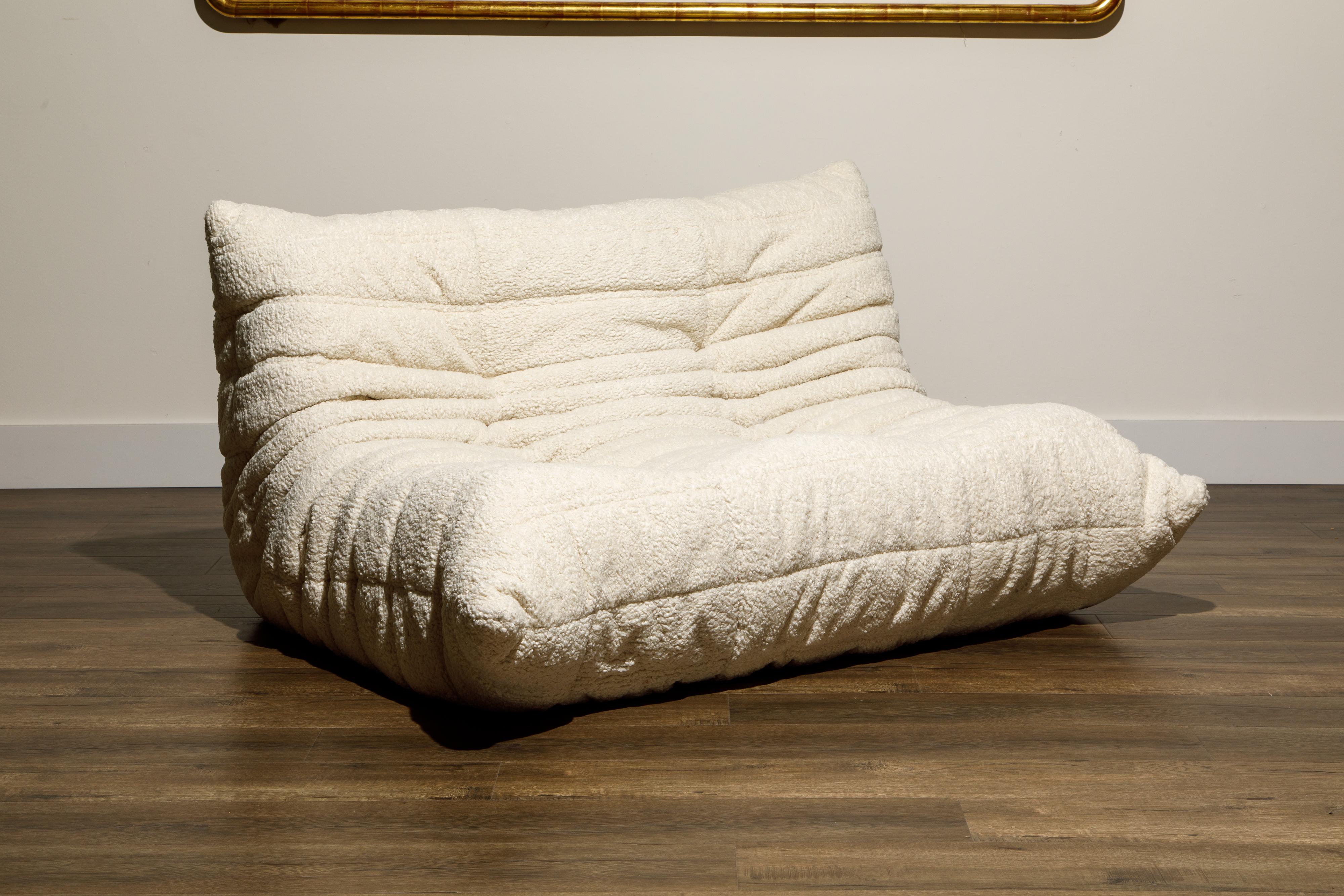 Modern Bouclé 'Togo' Sectional Sofa by Michel Ducaroy for Ligne Roset, Signed