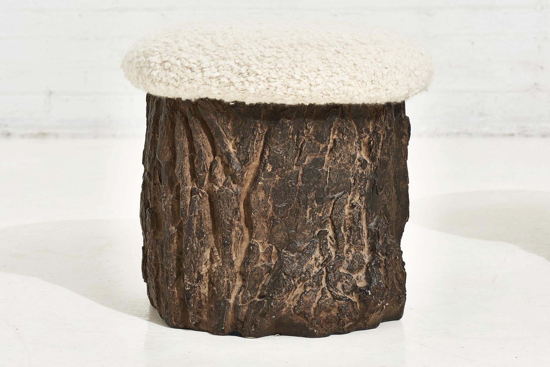 Boucle Tree Stump Stools, 1980 In Excellent Condition In Chicago, IL