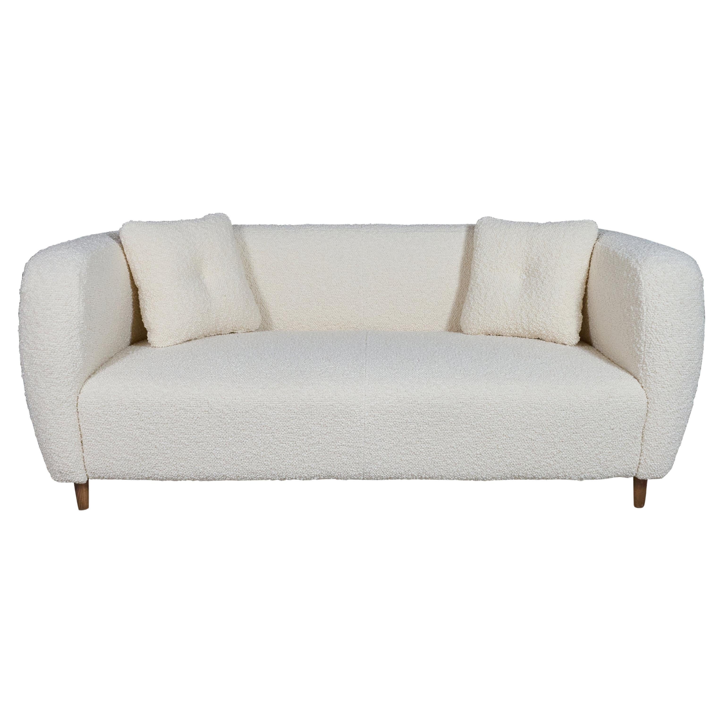 Boucle Upholstered Two Seat Couch