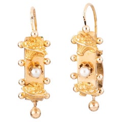 Boucles d'oreilles anciennes régionales françaises dites "Briquets"