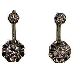 Boucles d’oreilles Dites “Dormeuses” En or 18 Carats et Platine, Vers 1900