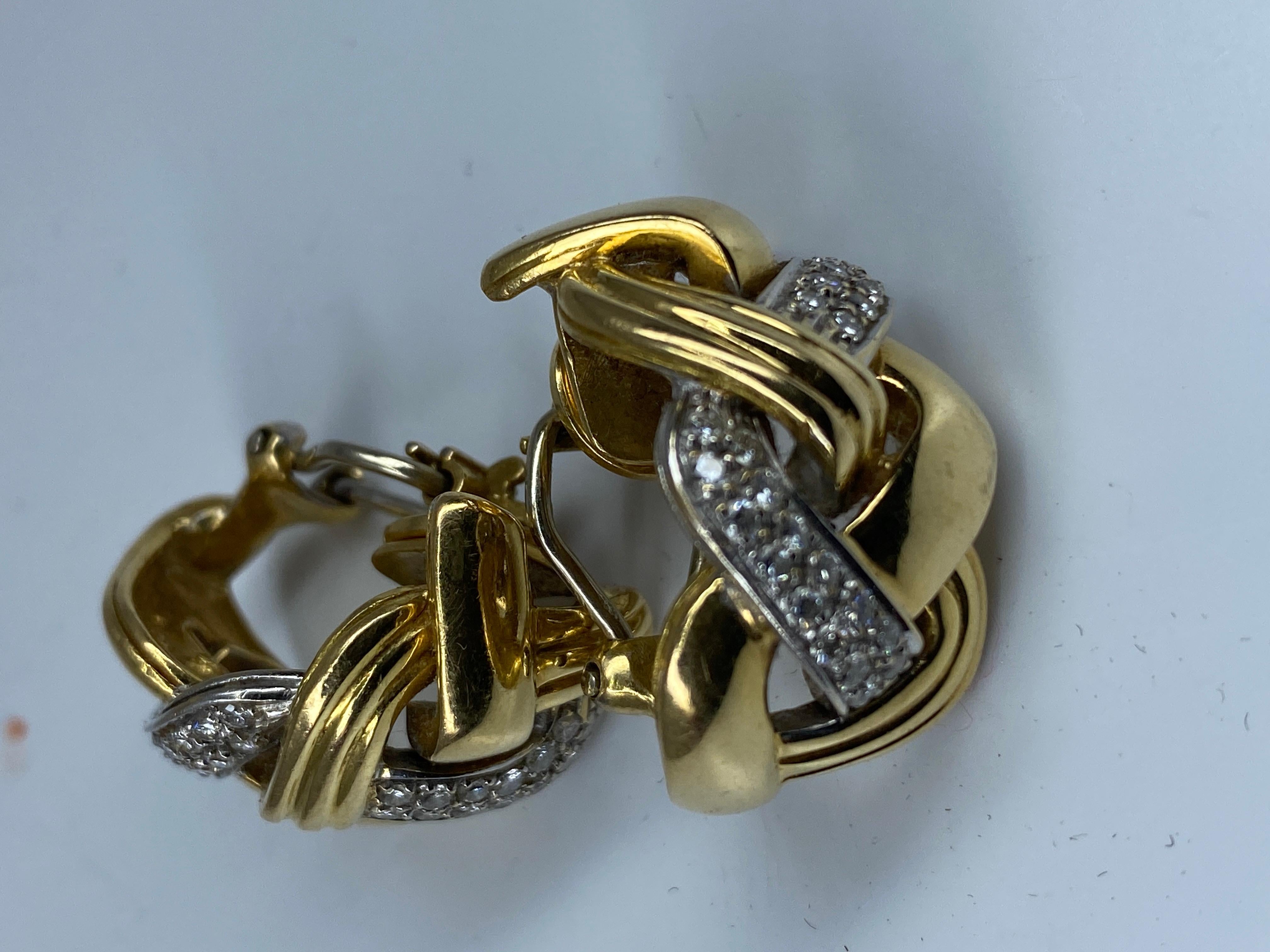Boucles D’oreilles En or 18 Carats “ Tresses ” Serties Diamants Signées Repossi For Sale 5