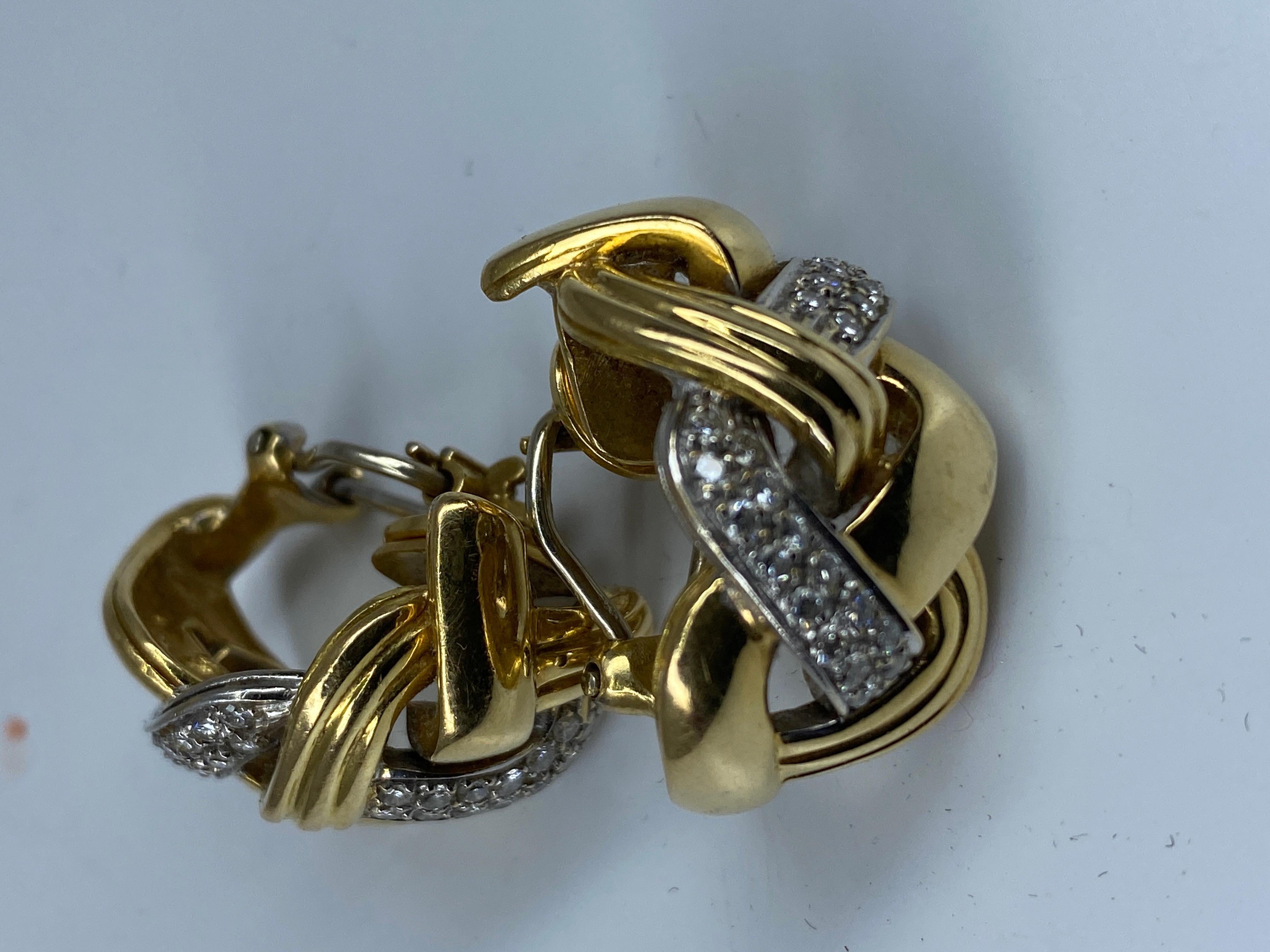 Boucles D’oreilles En or 18 Carats “ Tresses ” Serties Diamants Signées Repossi For Sale 9