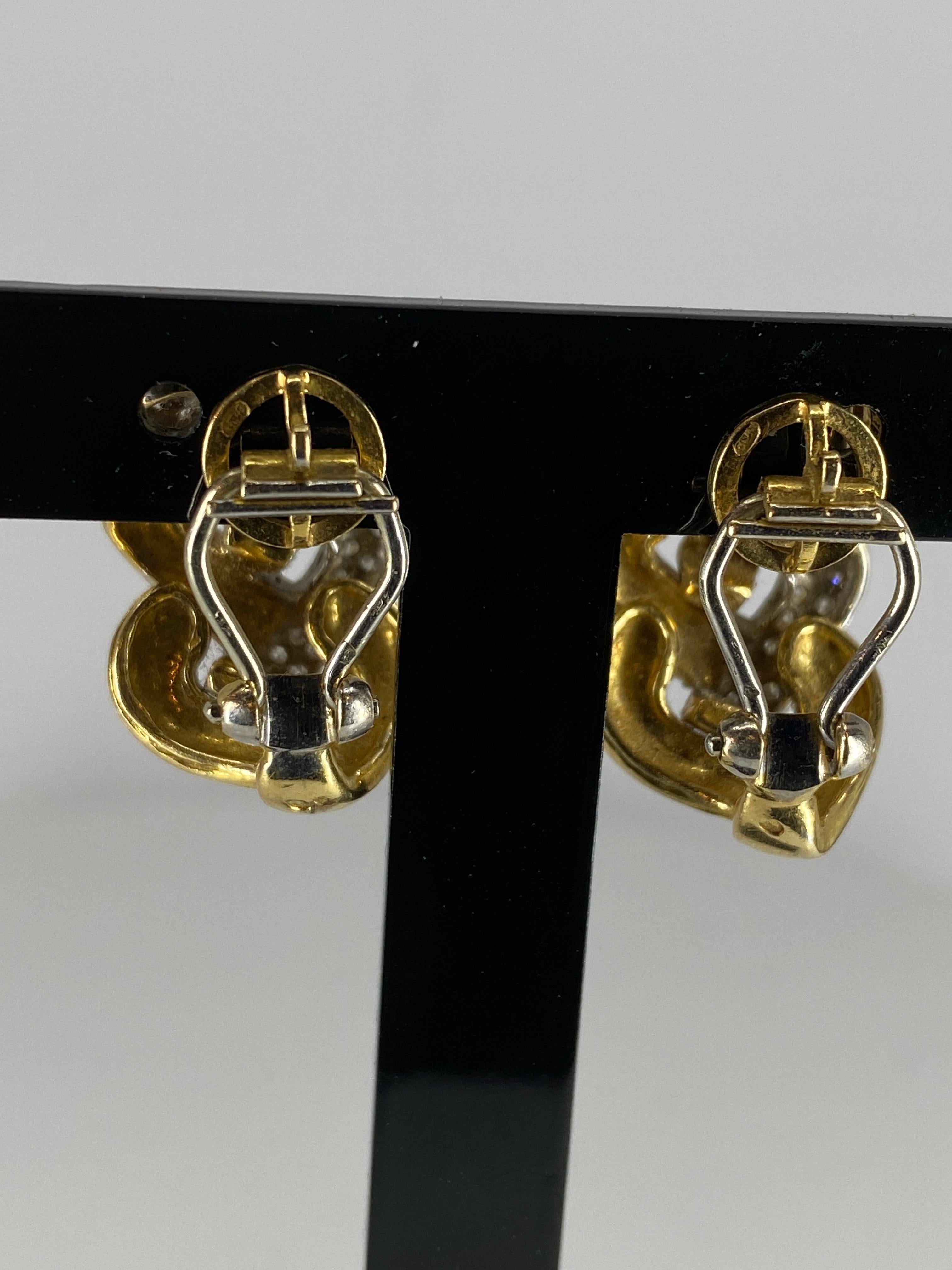 Boucles D’oreilles En or 18 Carats “ Tresses ” Serties Diamants Signées Repossi For Sale 1