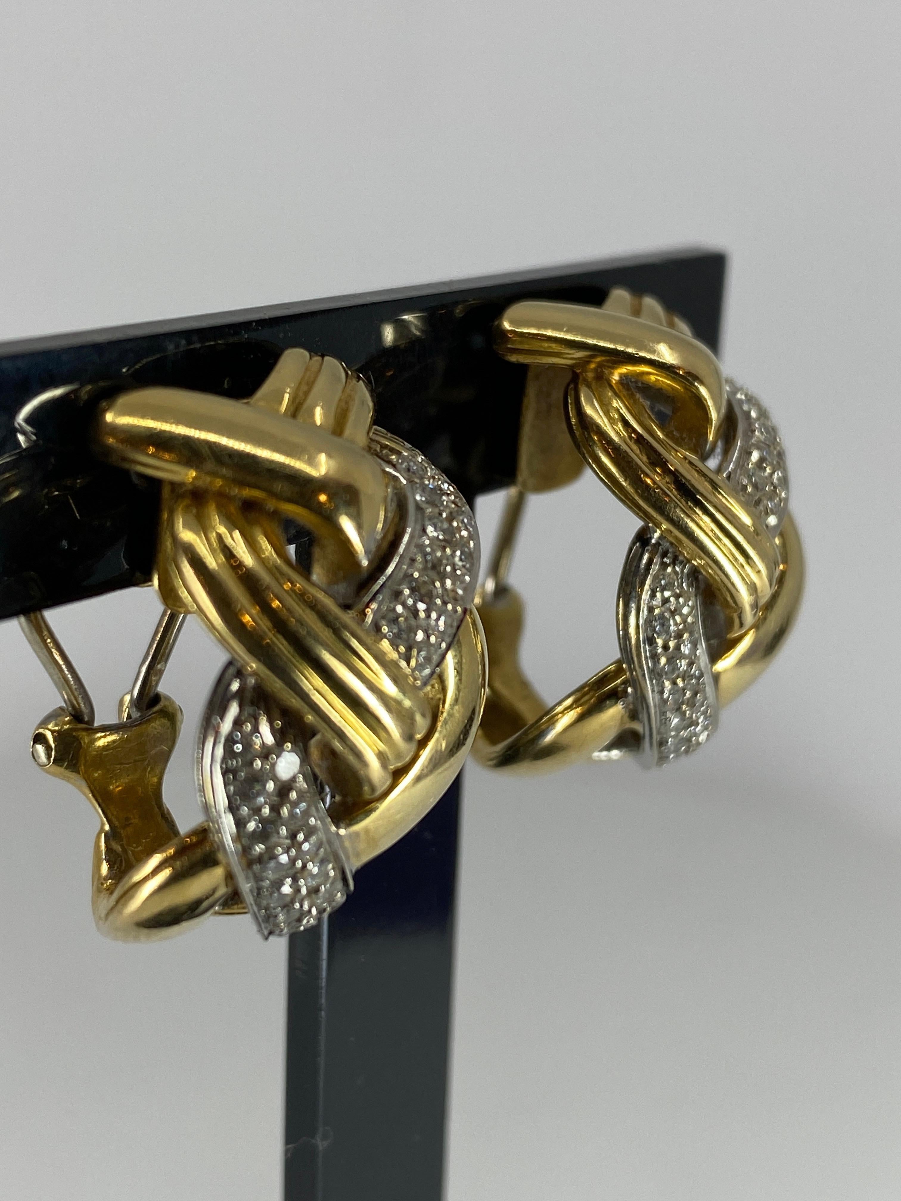 Boucles D’oreilles En or 18 Carats “ Tresses ” Serties Diamants Signées Repossi For Sale 2