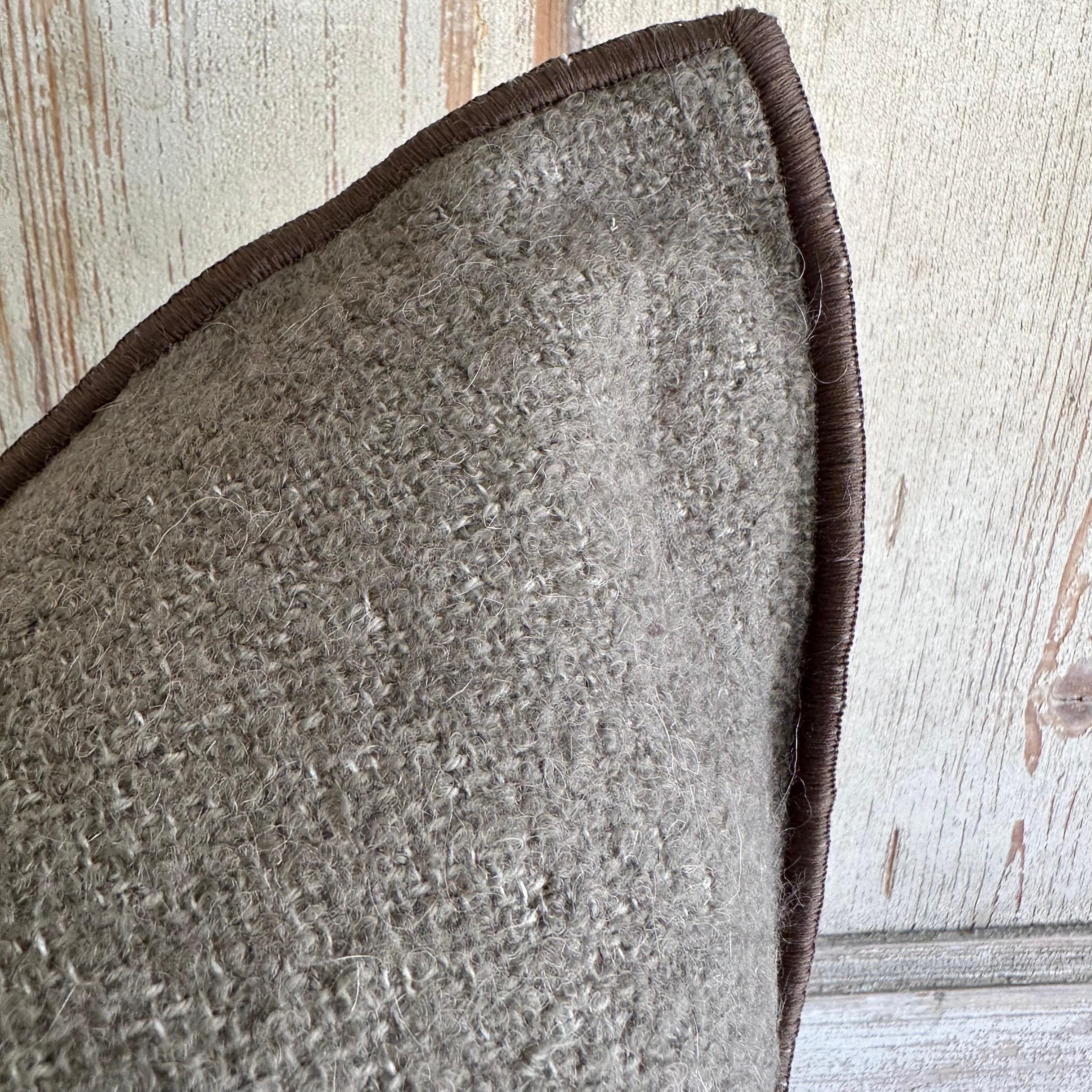 Bouclette French Wool Accent Pillow with Down Insert For Sale 1