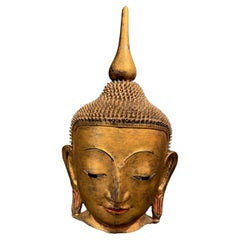 Bouddha Head, Terracotta, Burma or Thailand, late 19th century