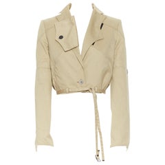 BOUDICCA SS06 Sample khaki beige detachable sleeves cropped trench jacket S