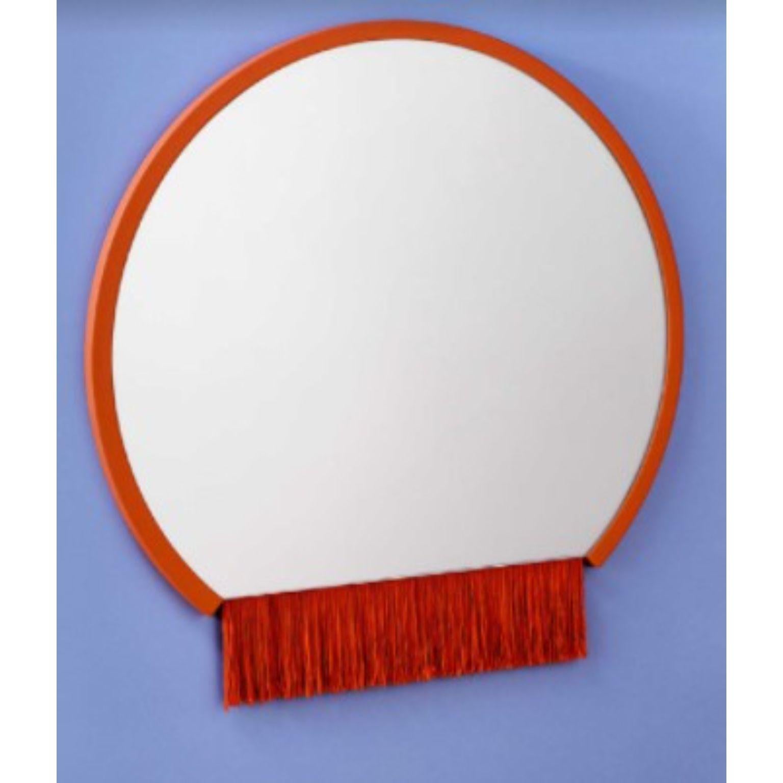 Boudoir large wall mirror by Tero Kuitunen
Material: glass mirror, mdf board, textile fringes.
Dimensions: D 68 x W 68 x H 1.6 cm
Also available : different size, models and colors. 

Playful wall mirrors with fringe detail.

Designer Tero