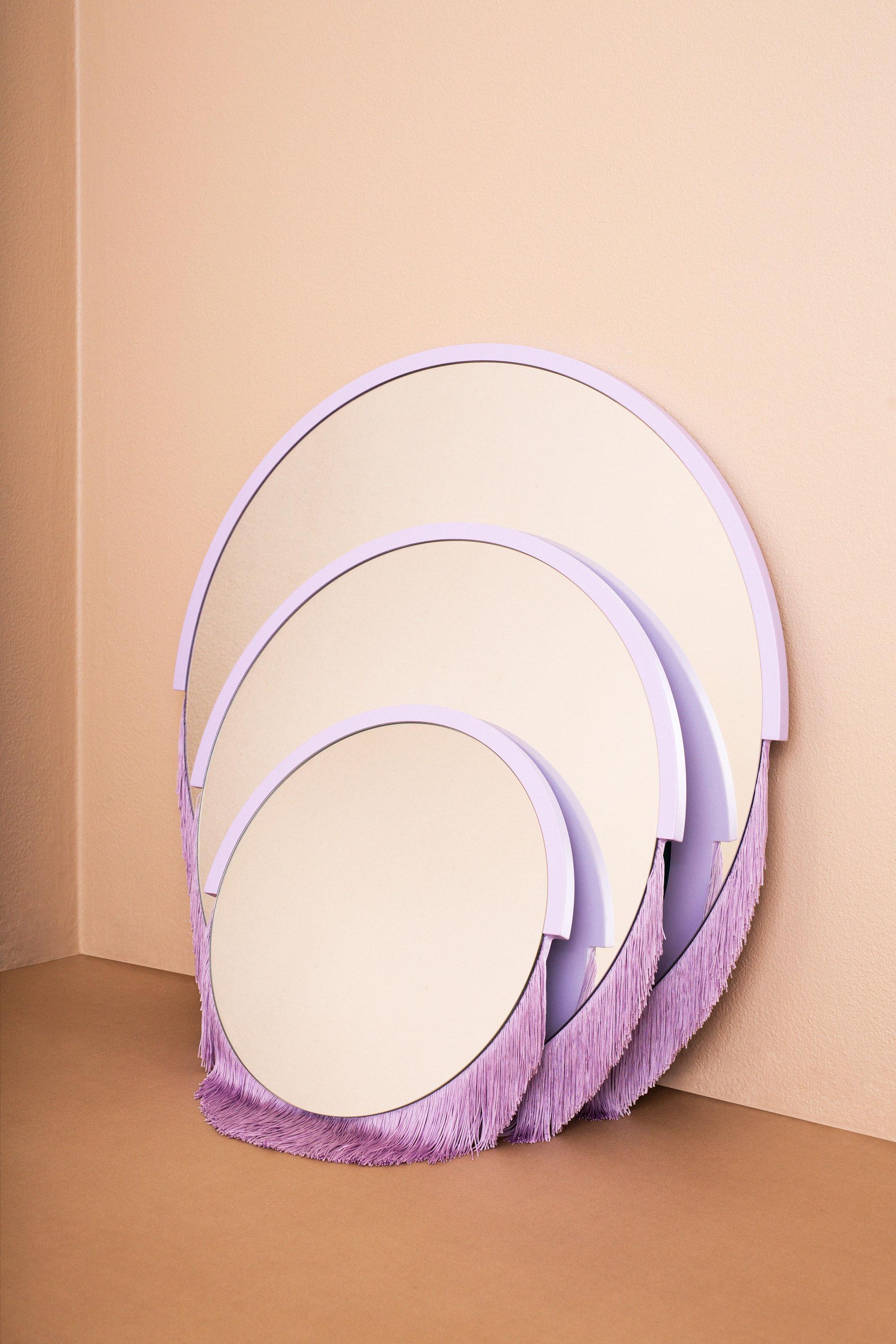 Textile Boudoir Large Wall Mirror by Tero Kuitunen For Sale