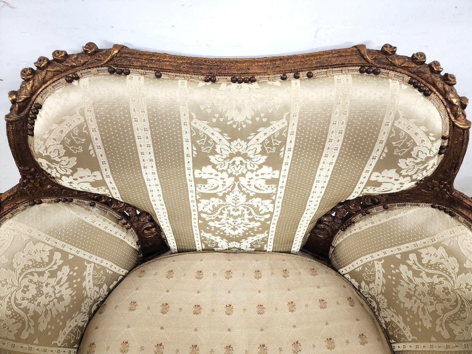 Carved Boudoir Lounge Chair by Carol Hicks Bolton & Ej Victor with Pillows For Sale