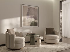 BOUDOIR Modern Sculptural Swivel Armchair with Custom Fabric