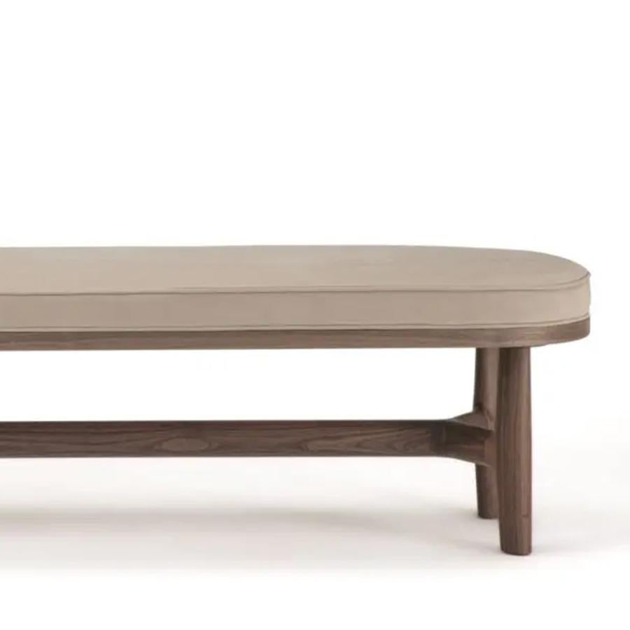 Hand-Crafted Boudoir Walnut Bench For Sale