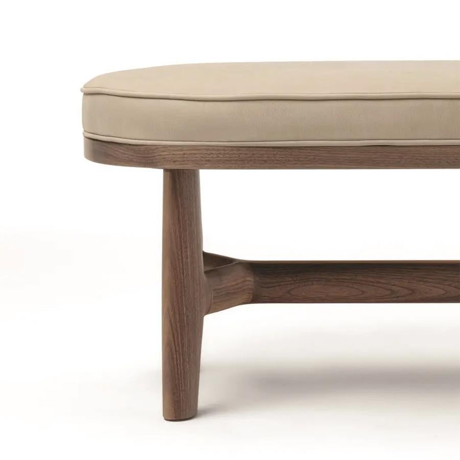 Contemporary Boudoir Walnut Bench For Sale