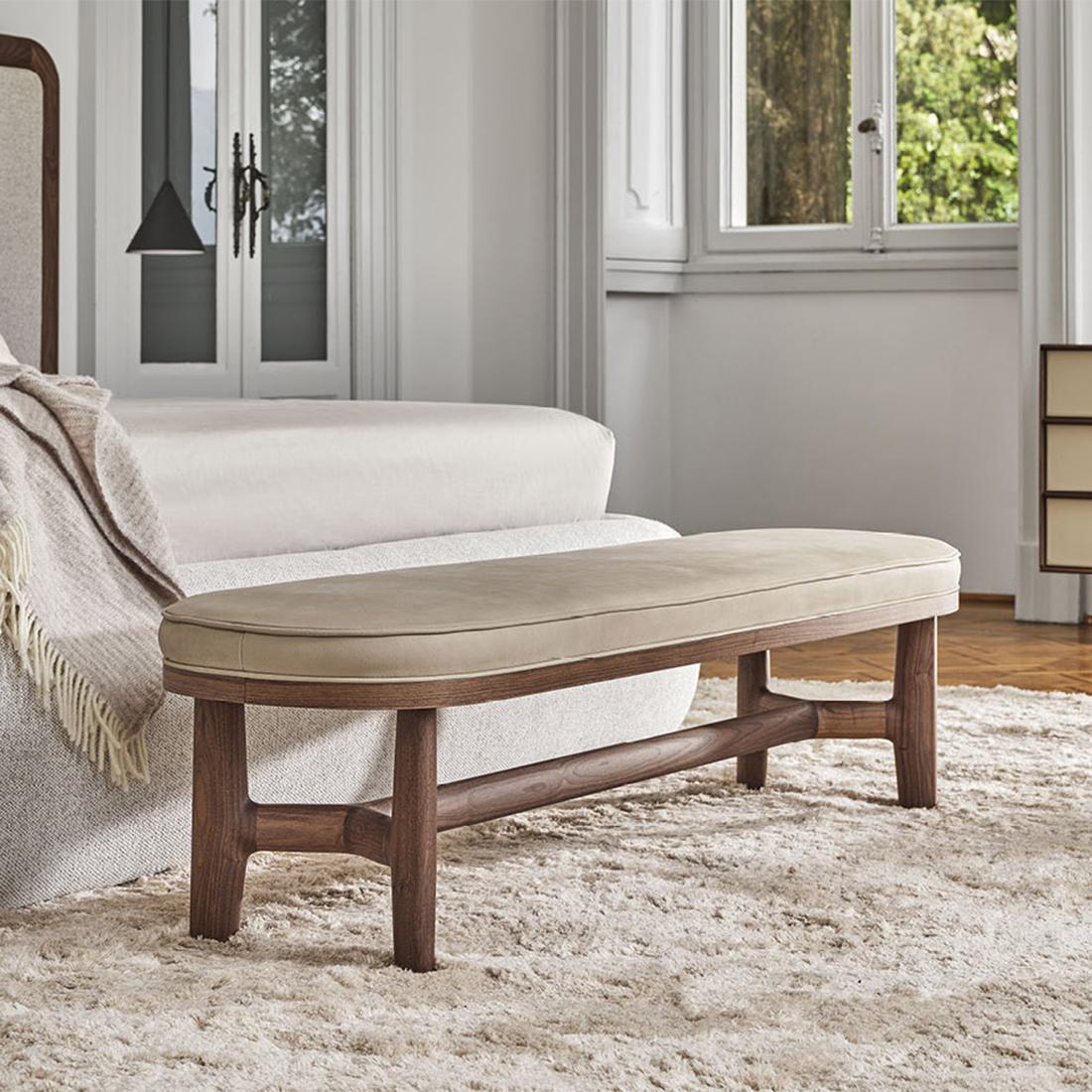 Boudoir Walnut Bench For Sale 1