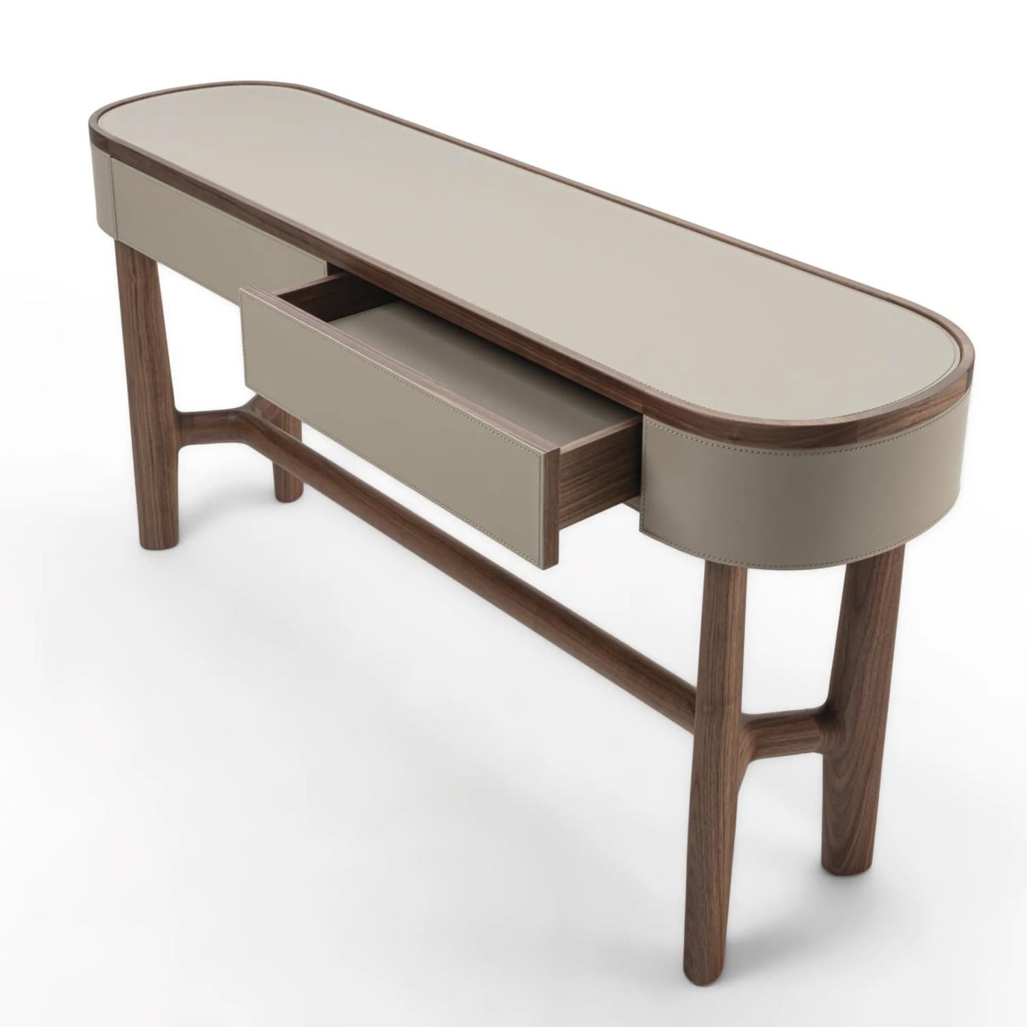 Hand-Crafted Boudoir Walnut Console Table For Sale
