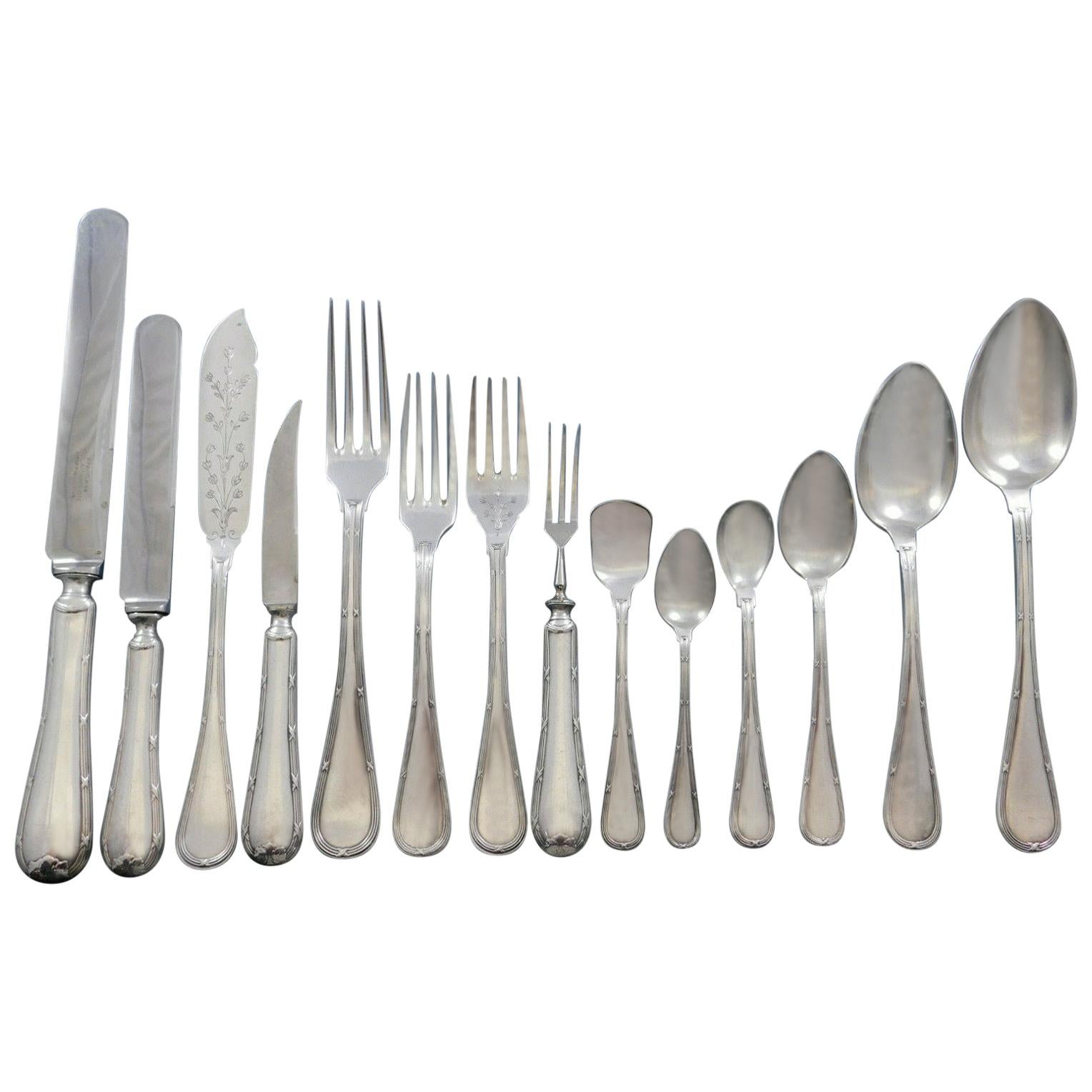 Bougainville by Hacker & Hermann Austria Silverplate Flatware Set Service 175 Pc For Sale