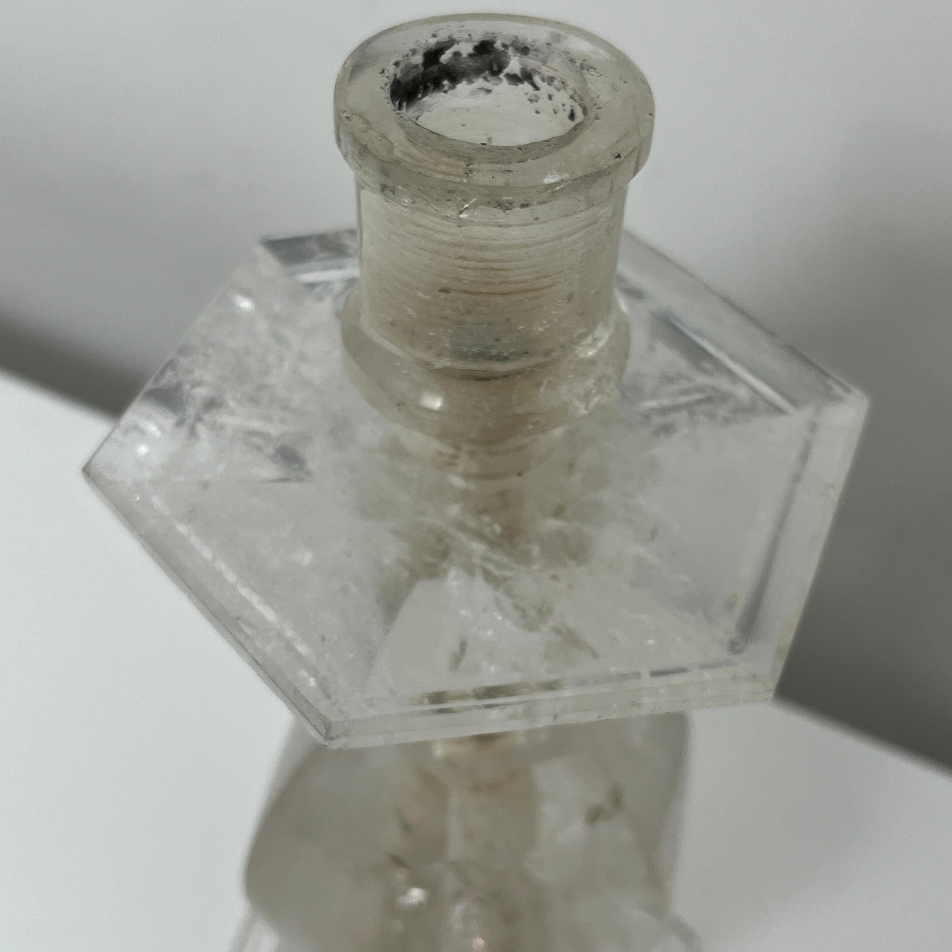 Bougeoir en cristal de roche taillé In Good Condition For Sale In PONT-AUDEMER, FR