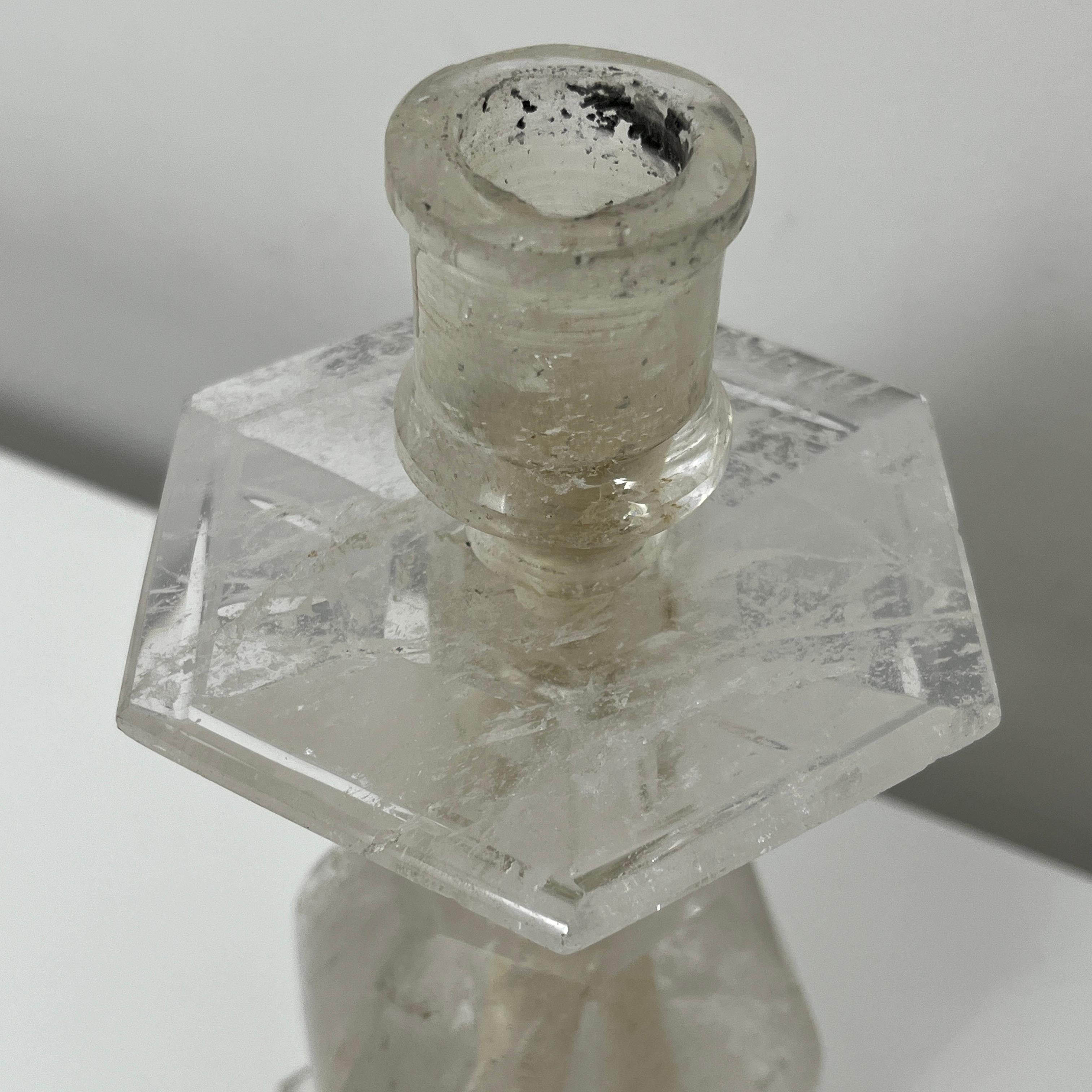20th Century Bougeoir en cristal de roche taillé For Sale