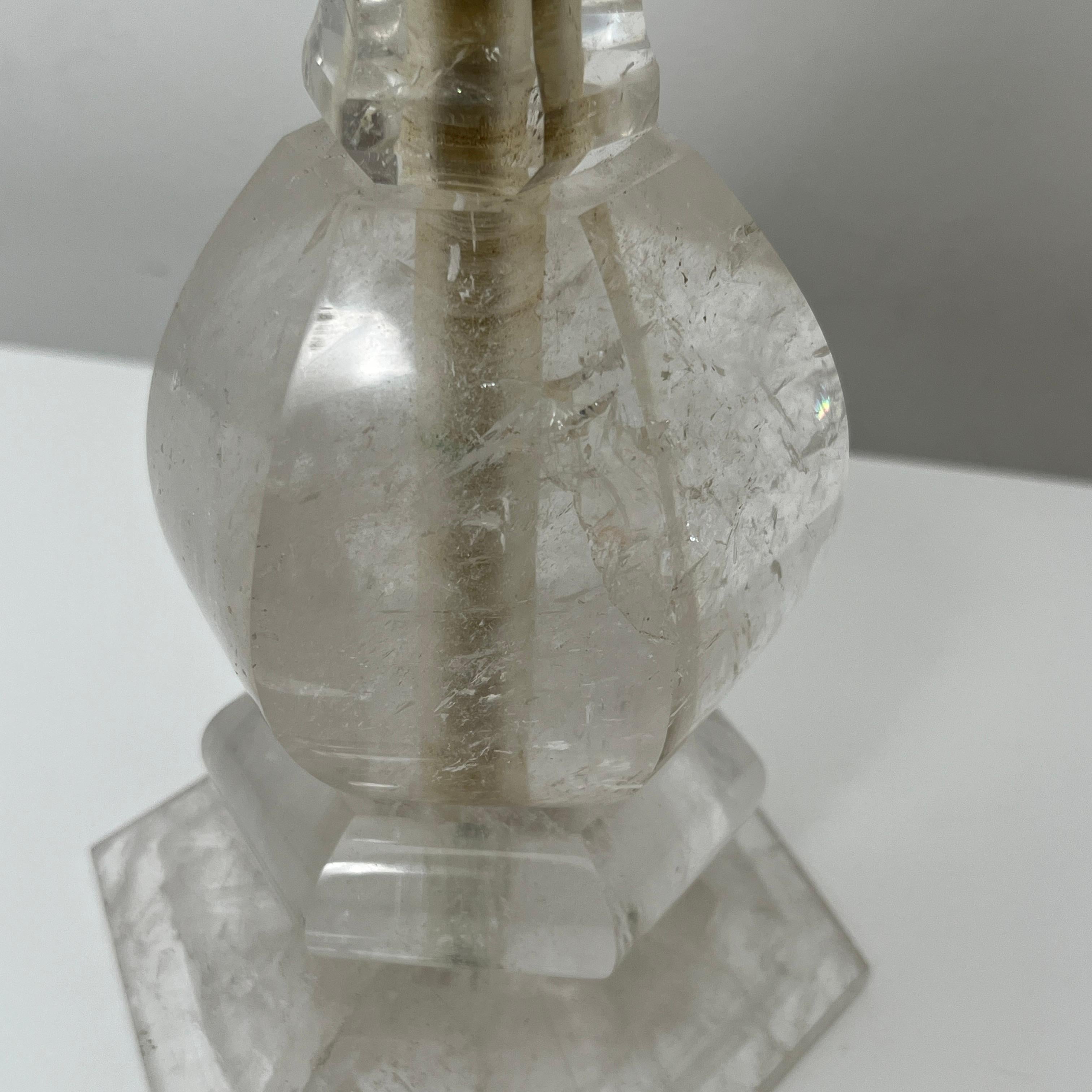 Bougeoir en cristal de roche taillé For Sale 1