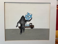 "Bougnat" Gouache Painting by Raymond  SAVIGNAC, Circa 1960