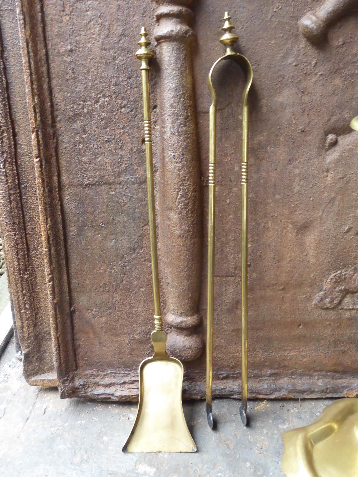 French Bouhon Frères Fireplace Tool Set, Fire Tools, 19th Century For Sale