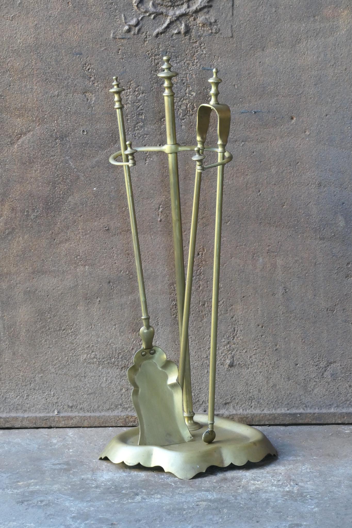 French Bouhon Frères Fireplace Tool Set, Fire Tools, 19th Century For Sale