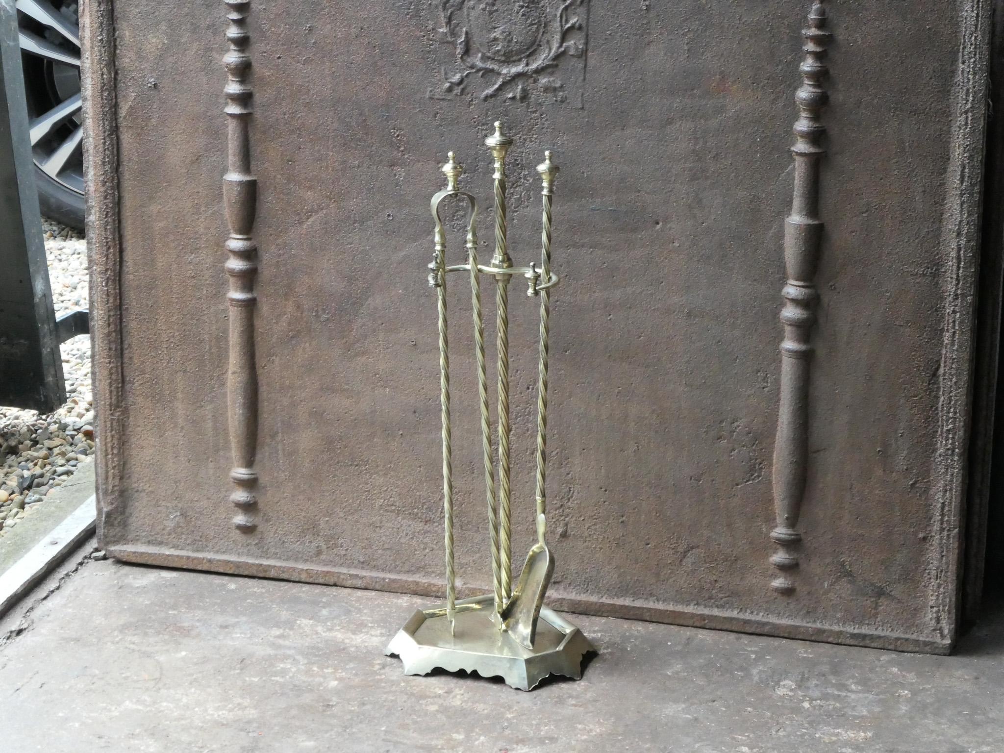 Bouhon Frères Fireplace Tool Set, Fire Tools, 19th Century In Good Condition For Sale In Amerongen, NL