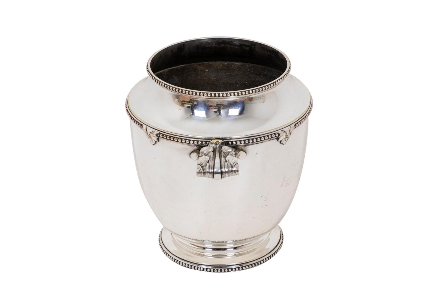 Metal Bouillet Bourdelle, Silver Plated Wine Cooler-Champagne Bucket, 20th Century