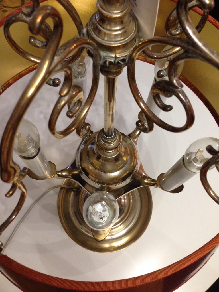 Lacquered Original 20th Century Bouillon Silver plated Table Lamp 1920 