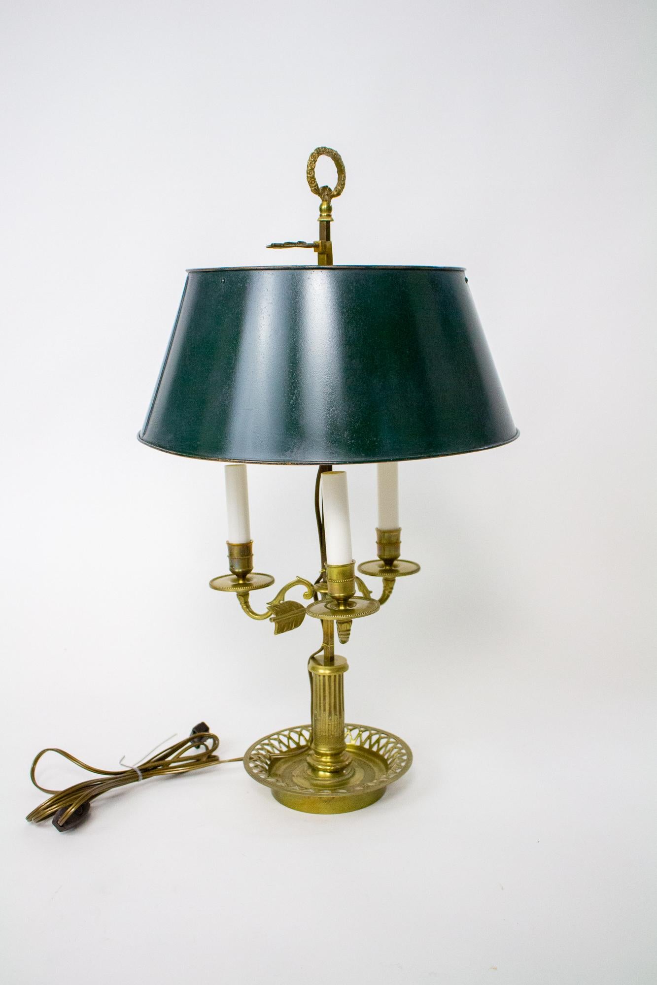 Bouillote Lamp with Green Shade For Sale 3
