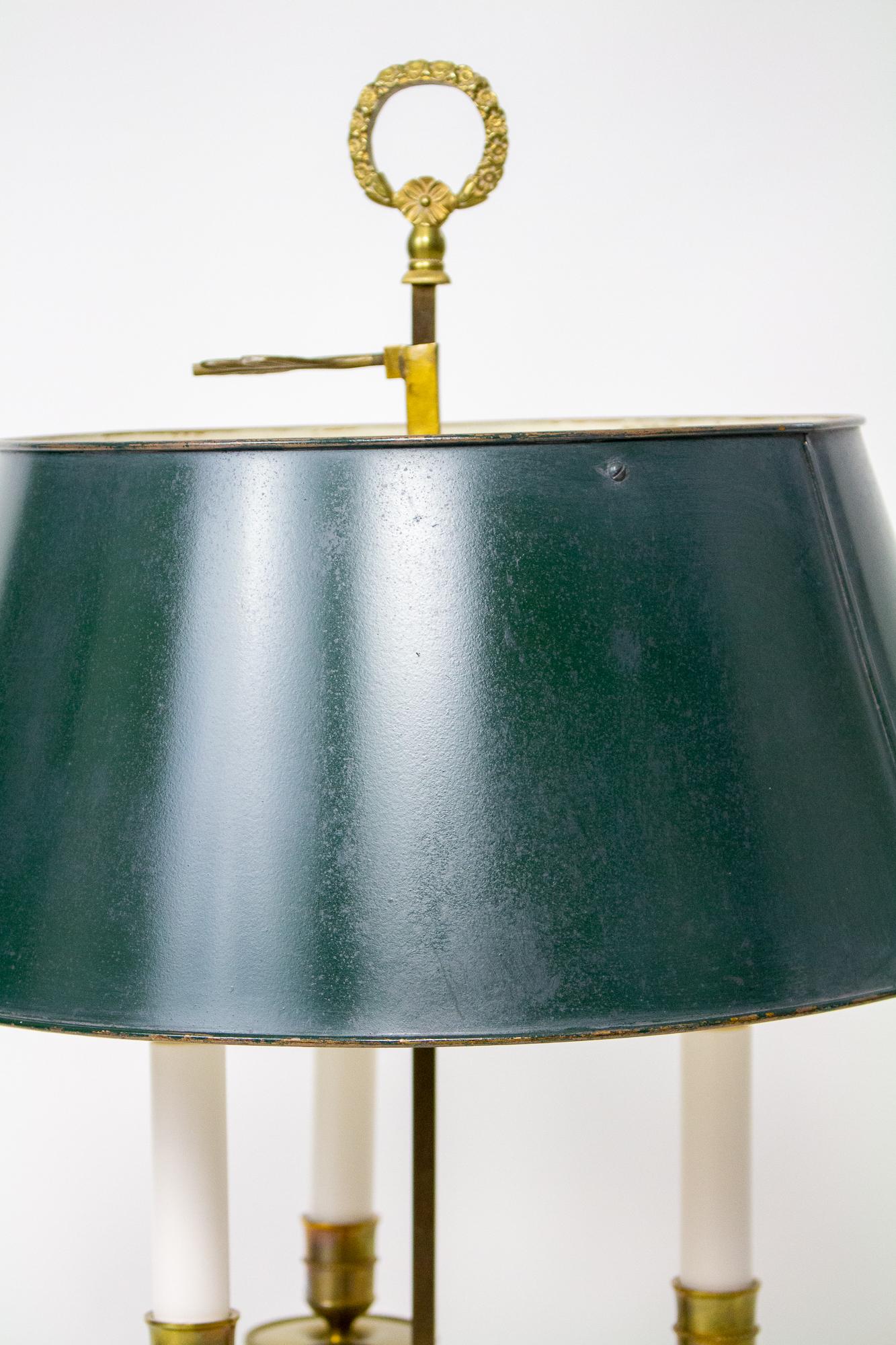Bouillote Lamp with Green Shade In Good Condition For Sale In Canton, MA