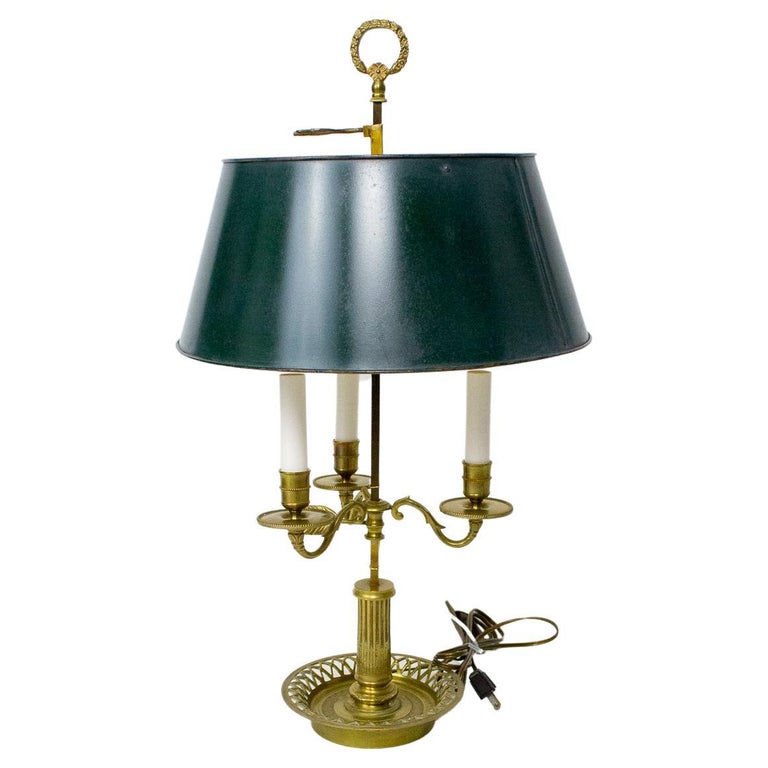 Lampe en bouillote avec abat-jour vert En vente sur 1stDibs | lampe  bouillote, lampe abat jour vert