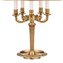 Six-light bouillotte with bronze frame