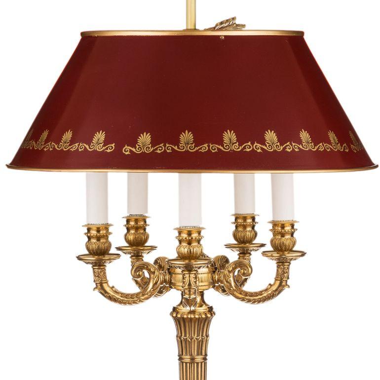Italian Bouillotte à six lumières avec cadre en bronze en vente