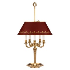 Six-light bouillotte with bronze frame