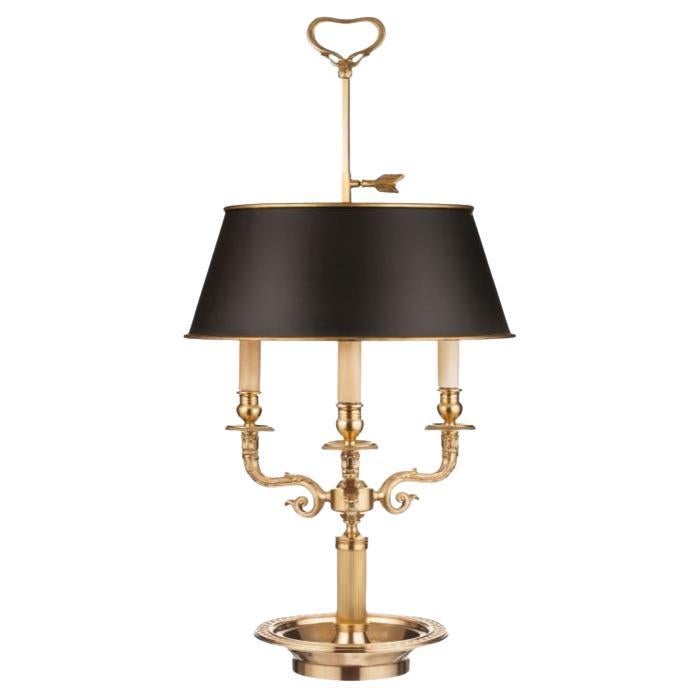 Dreiflammige Bouillotte mit verstellbarem Lampenschirm