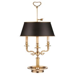 Three-light bouillotte with adjustable lampshade