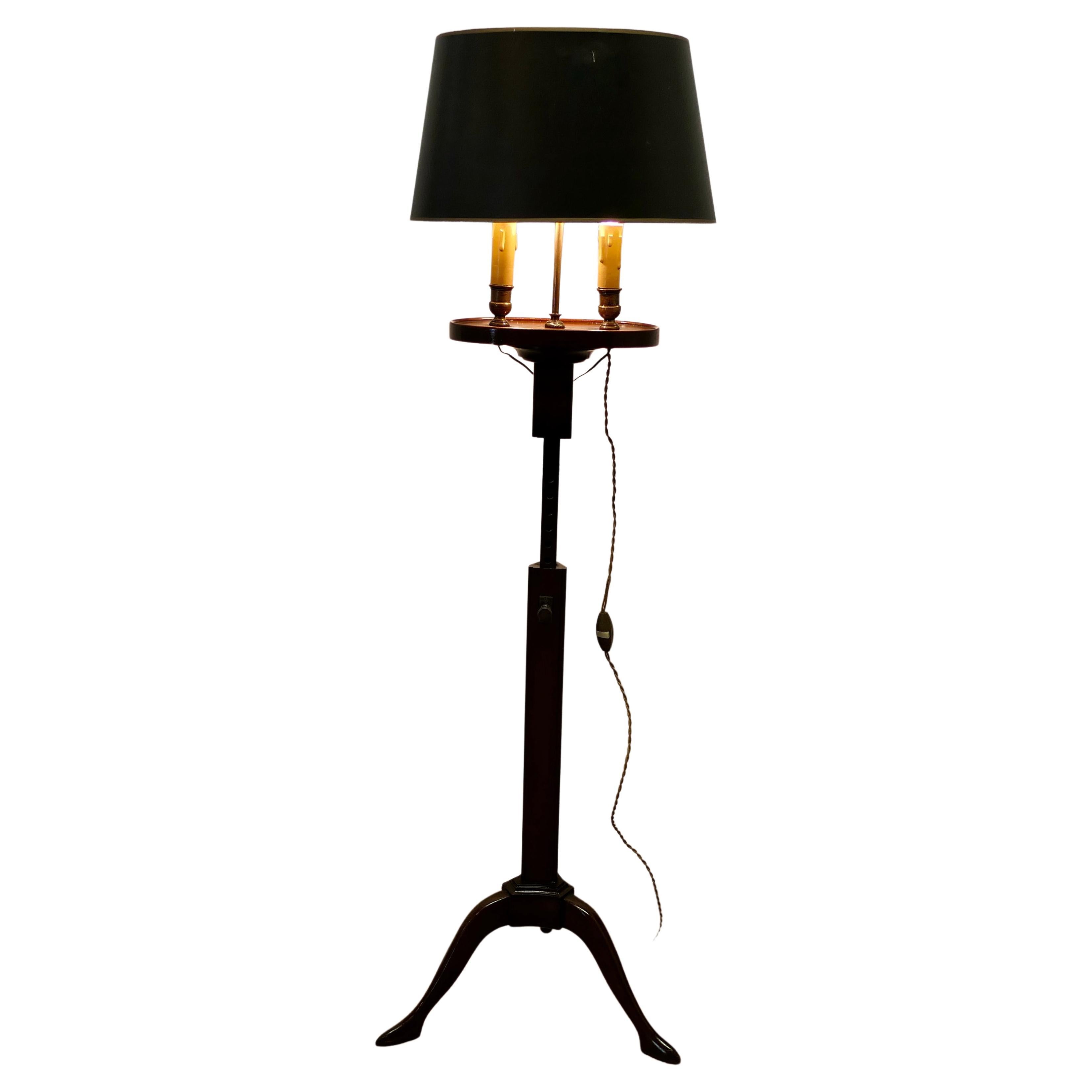 Bouillotte Floor Lamp, Adjustable Twin Candle Lamp This is an Elegant Piece For Sale