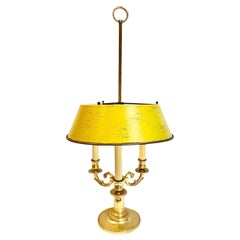 Bouillotte Lamp With Tole And Bronze Shade