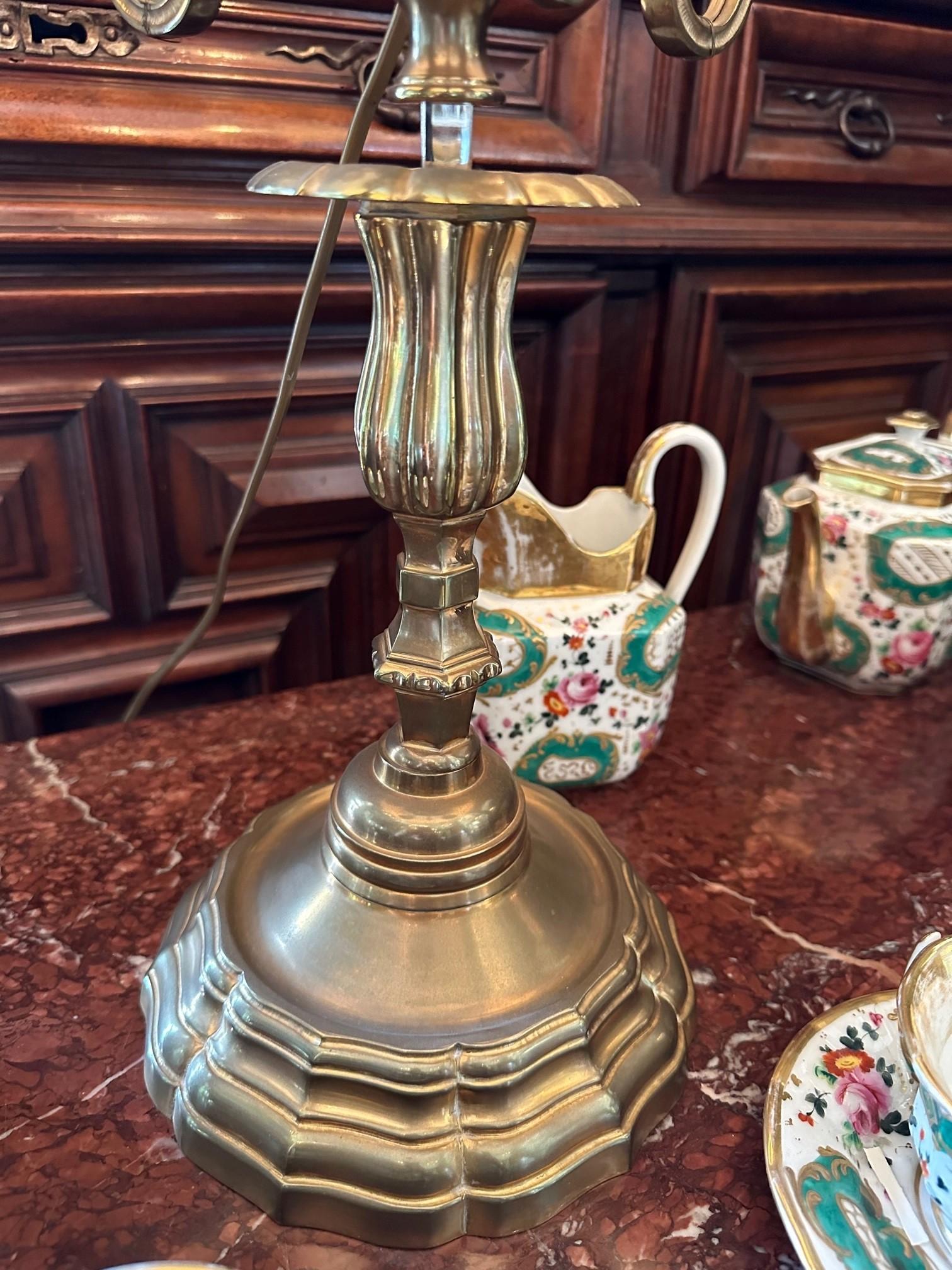 Bouillotte Side Table Lamp Mood Light Gilt Bronze Antique Dealer Los Angeles CA For Sale 1