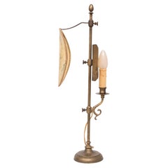 bouillotte style Table lamp Antique Gold color 1960s France .