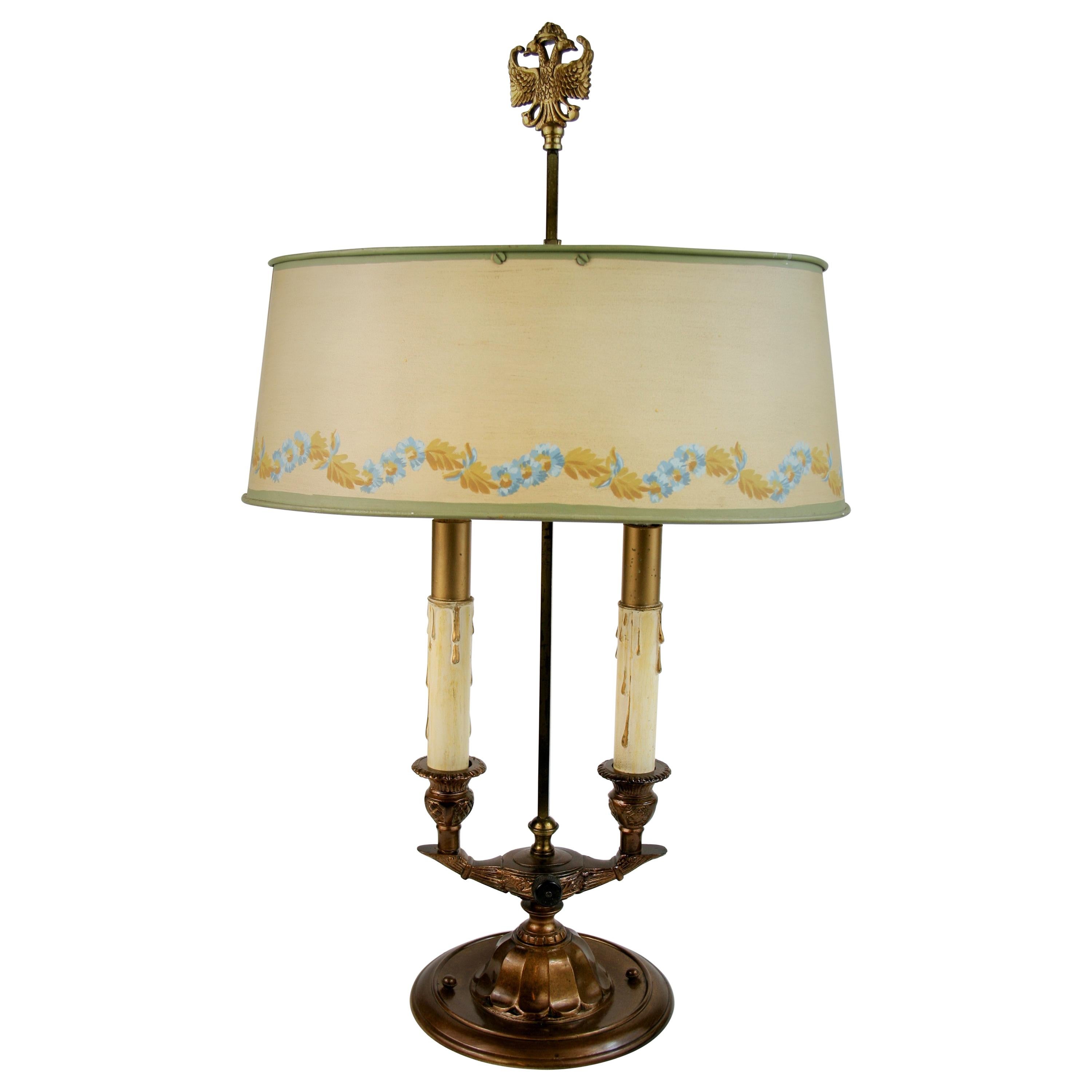 Bouillotte Table Lamp with Decorative Metal Shade