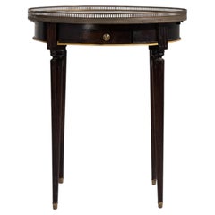 Bouillotte Table with Marble Top & Brass Accents