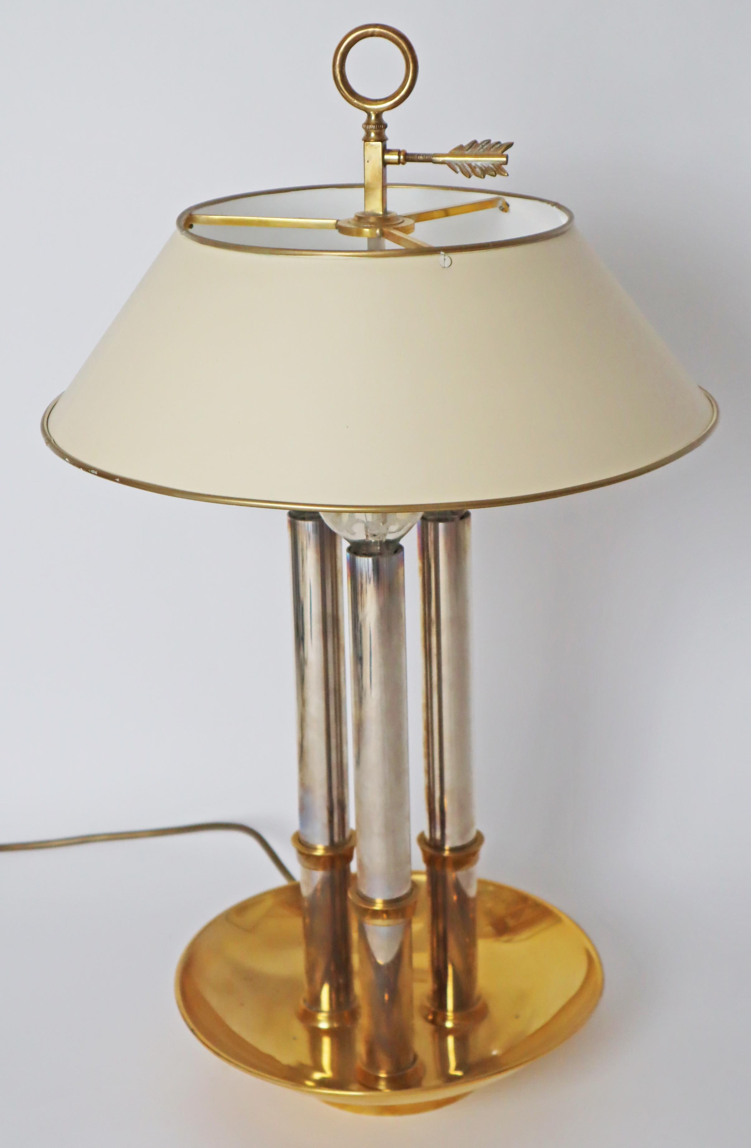 Bouilotte Table Lamp in Polished Bronze and Chrome from Maison Bagues For Sale 4