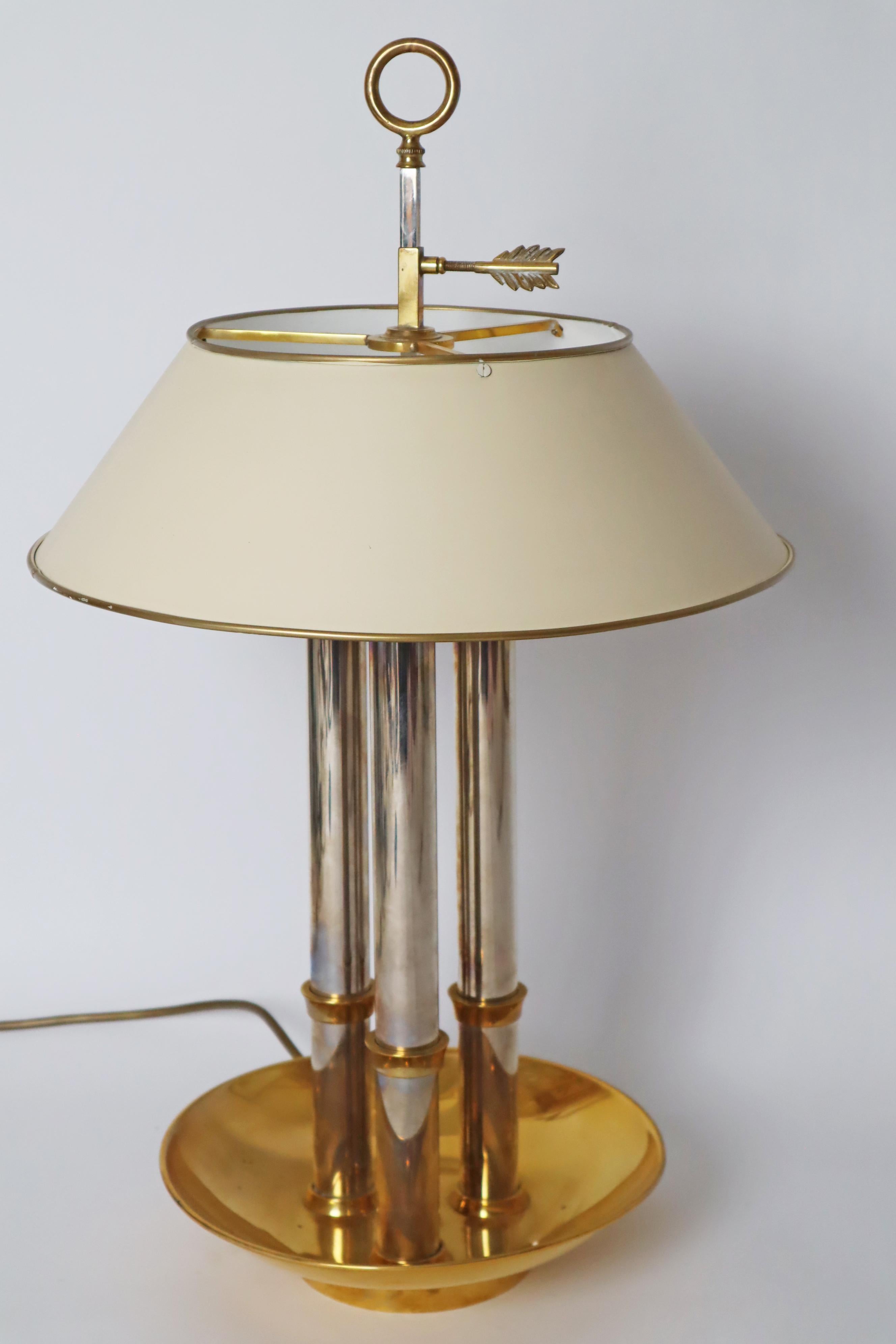 Bouilotte Table Lamp in Polished Bronze and Chrome from Maison Bagues For Sale 6