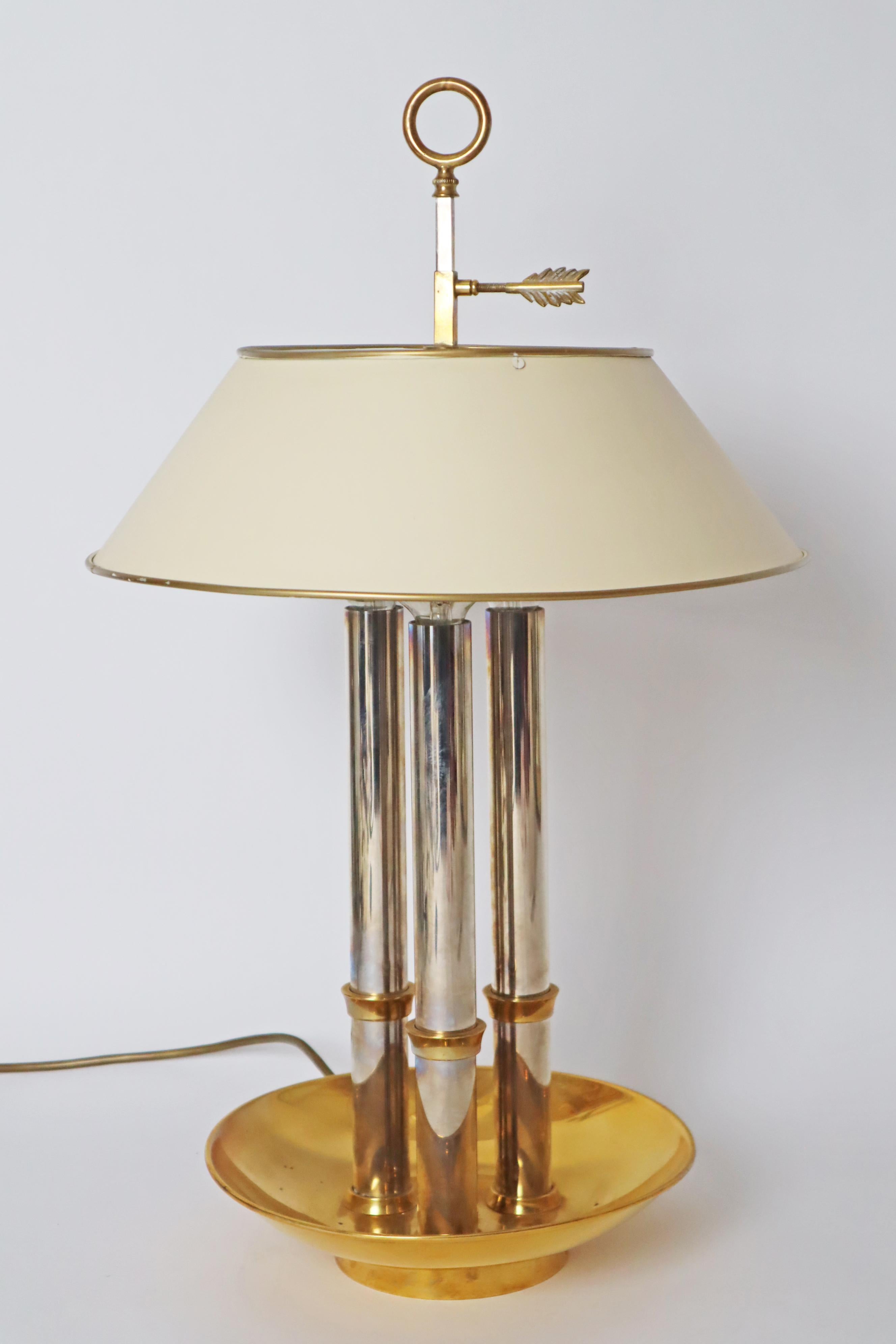 Bouilotte Table Lamp in Polished Bronze and Chrome from Maison Bagues For Sale 7