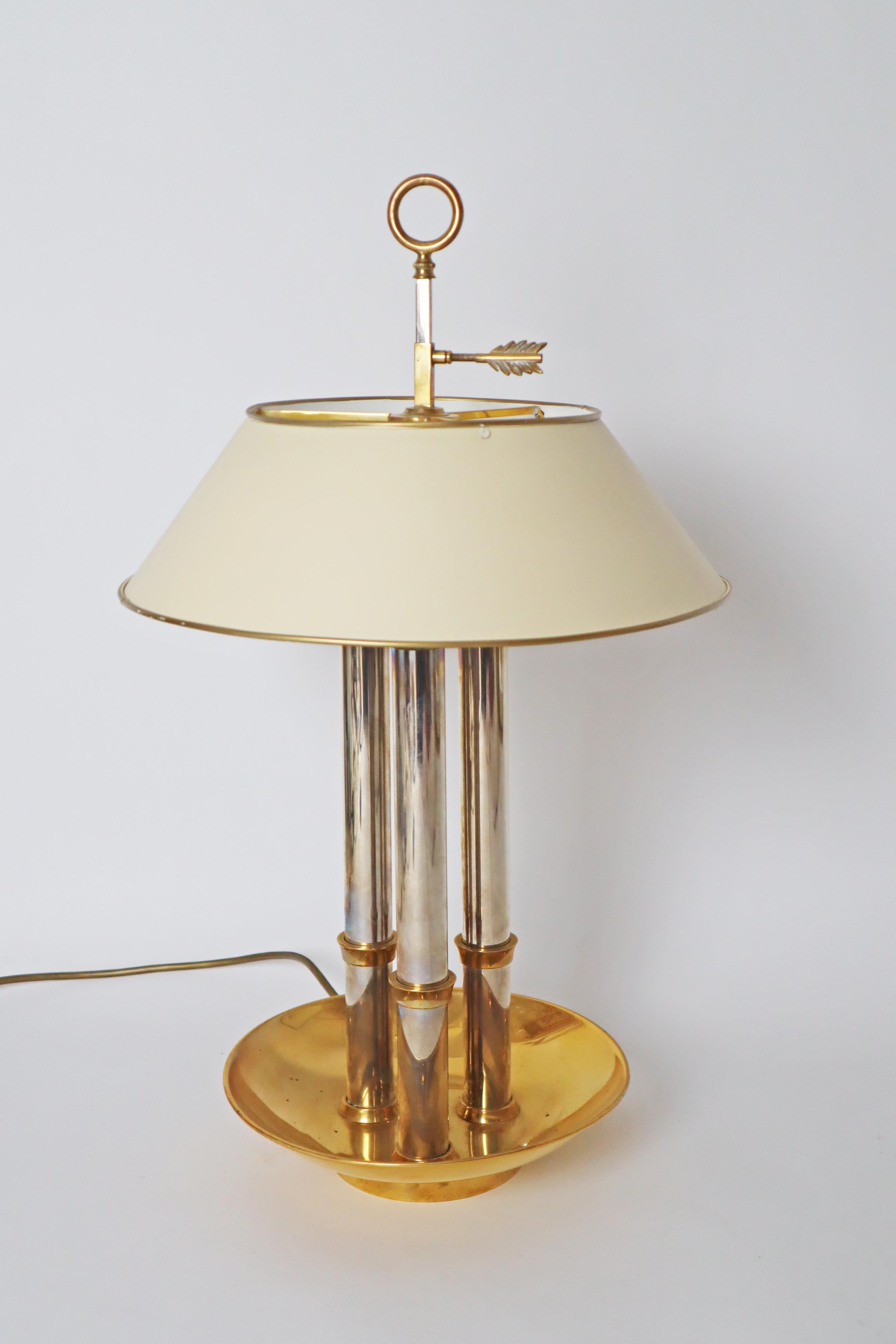 Bouilotte Table Lamp in Polished Bronze and Chrome from Maison Bagues For Sale 12