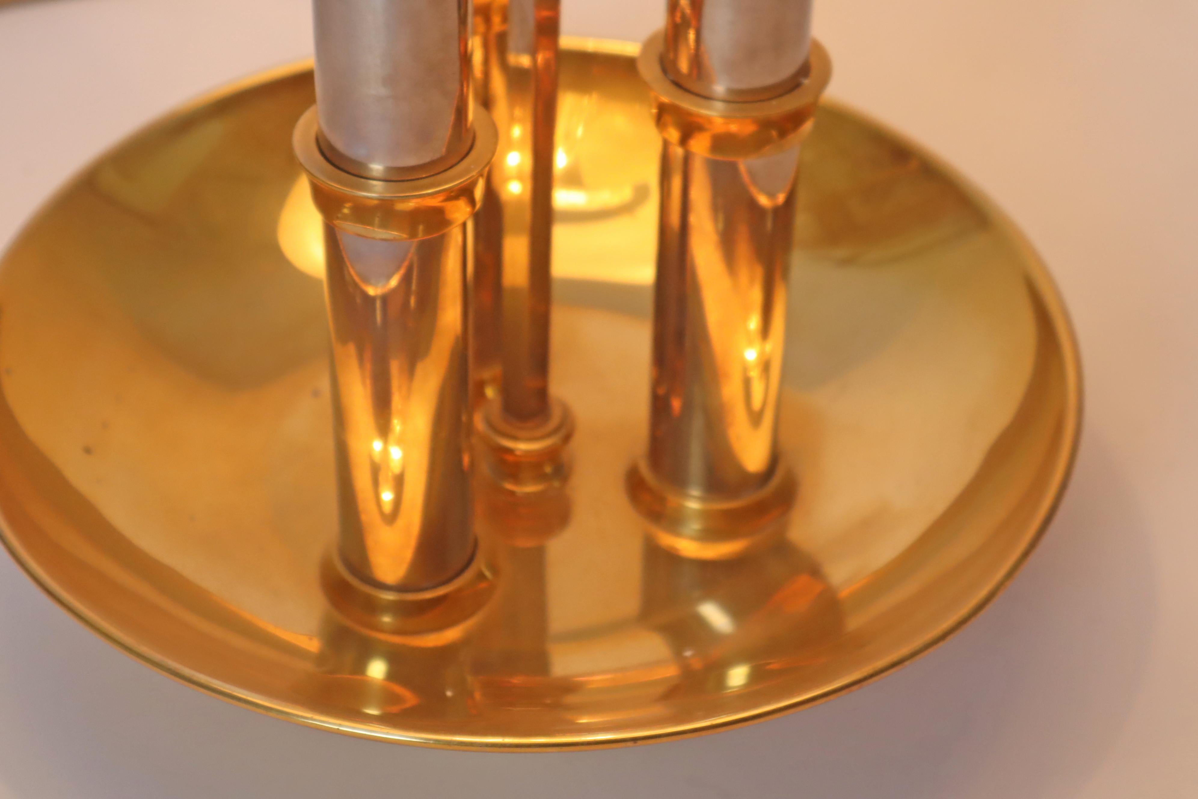 Bouilotte Table Lamp in Polished Bronze and Chrome from Maison Bagues For Sale 2